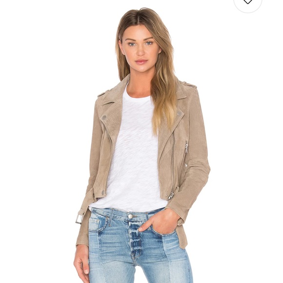 Blank NYC Jackets & Blazers - NWT [BLANK NYC]Women's Tan Suede Motorcycle Jacket Sz Small